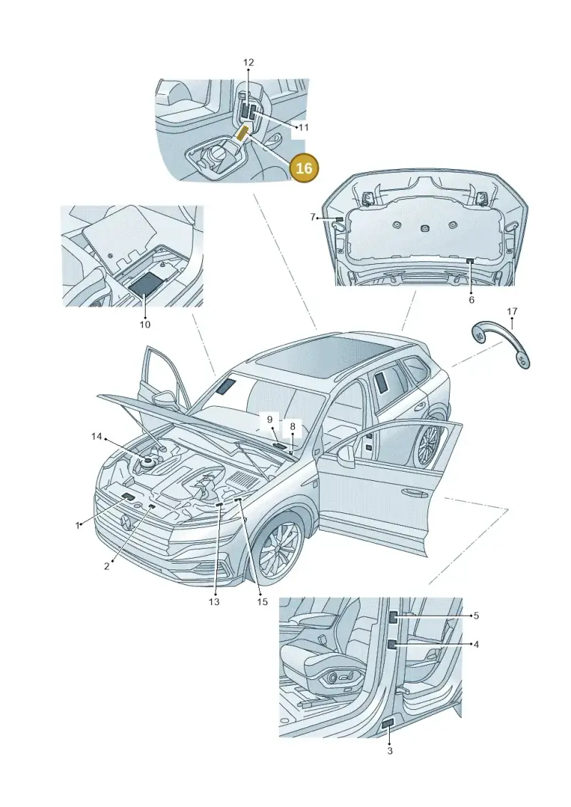 5KE010006A — Volkswagen Touareg (2017-2023) diagram 439010000, position 16