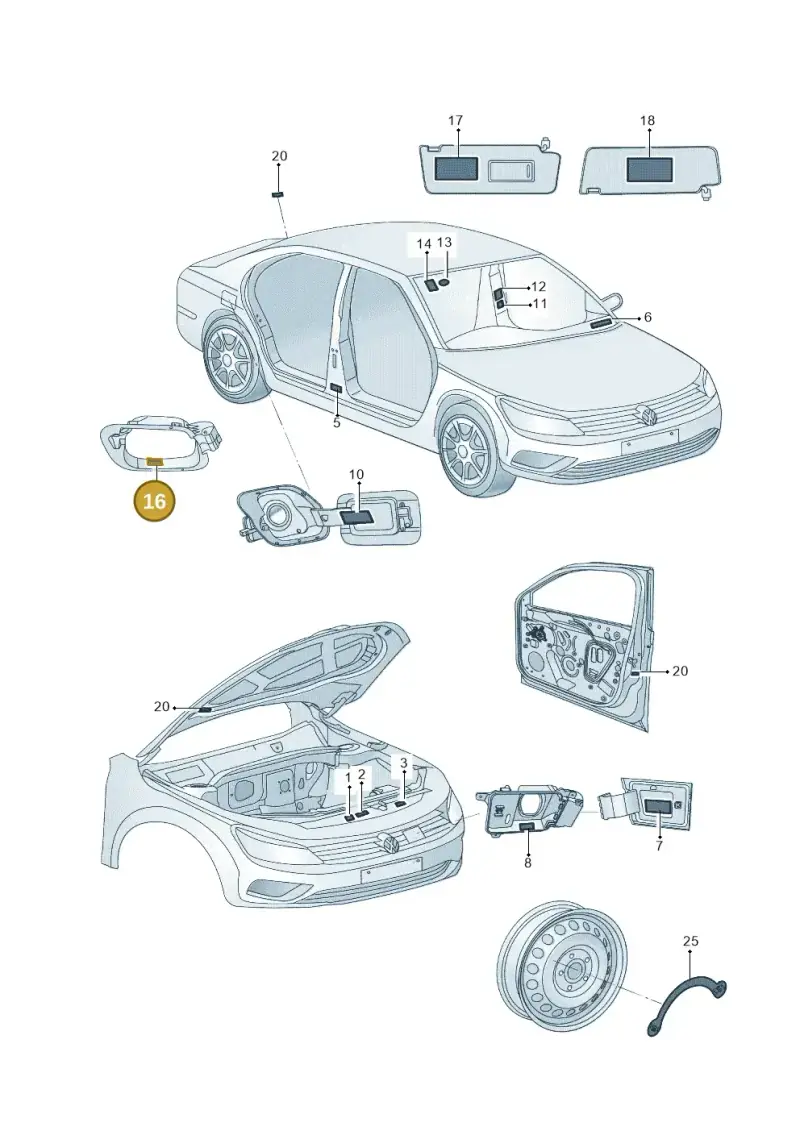 5KE010006A — Volkswagen Tiguan (2024-) diagram 589010000, position 16