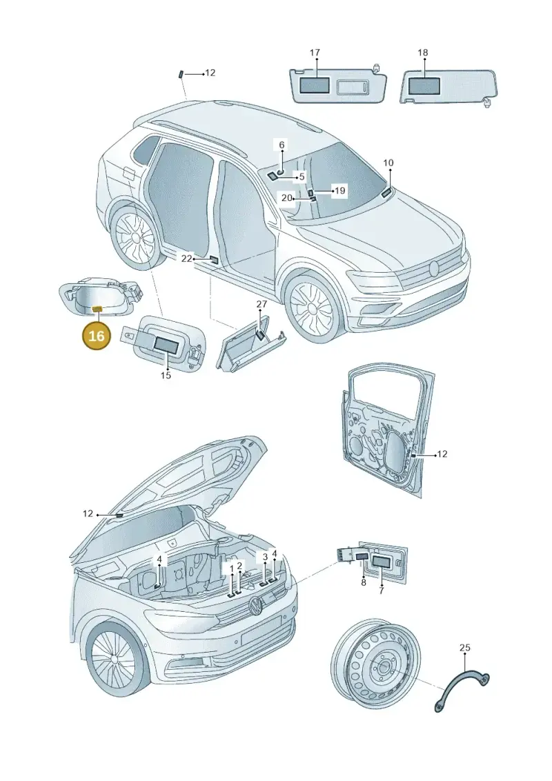 5KE010006A — Volkswagen Tiguan (2016-2023) diagram 808010000, position 16