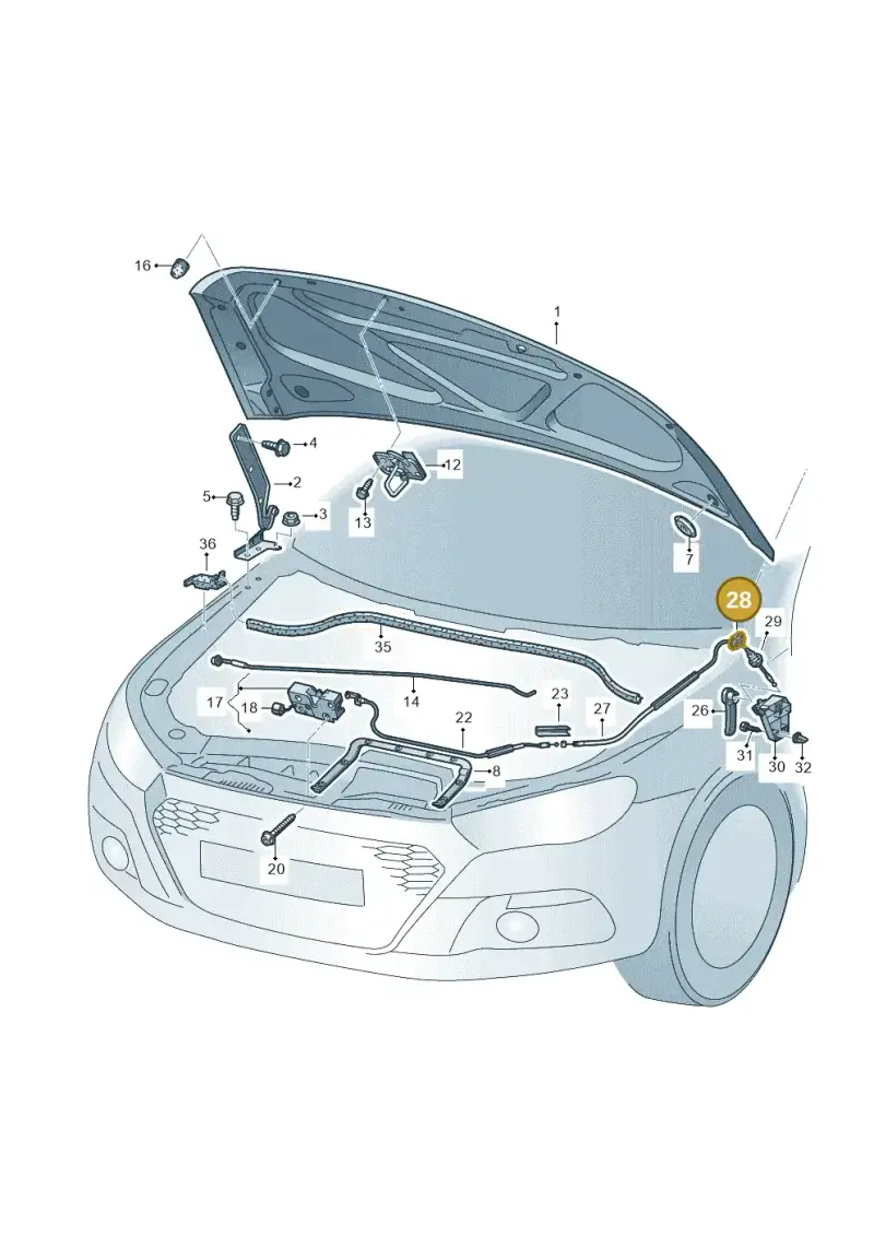 5M0823544 — Volkswagen Scirocco 2.0 (2014-2017) diagram 651823000, position 28