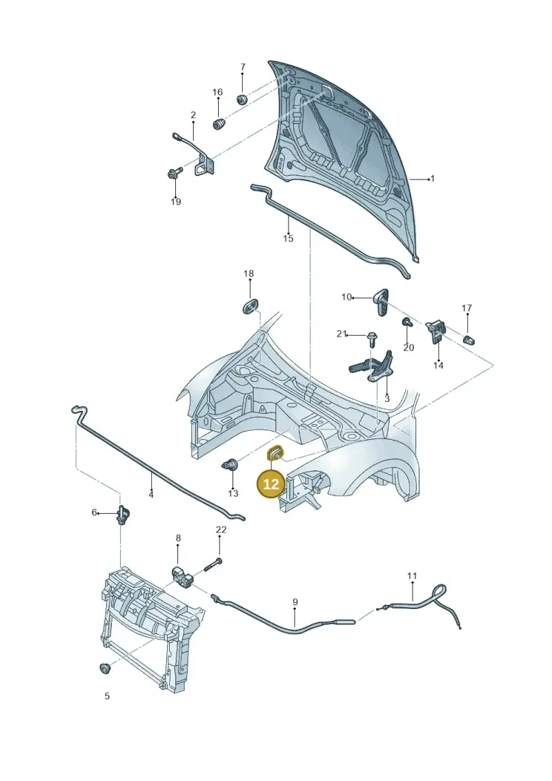 5M0823544 — Volkswagen New beetle (2011-2016) diagram 715823100, position 12
