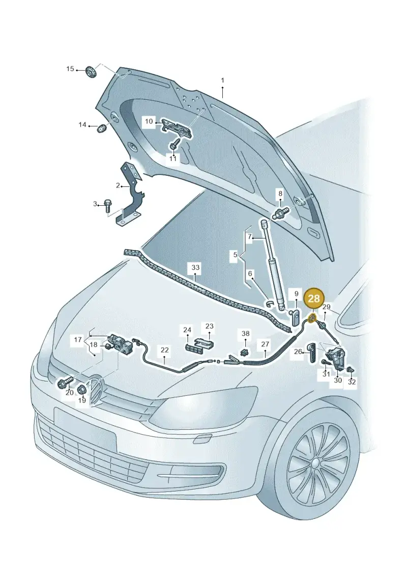 5M0823544 — Volkswagen Sharan BlueMotion (2015-2022) diagram 863823000, position 28