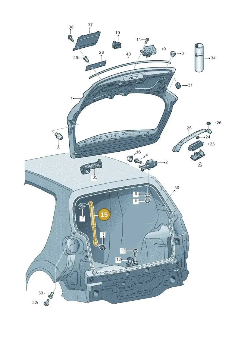 5M0827550A — Volkswagen Golf Plus (2011-2014) diagram 650827000, position 15
