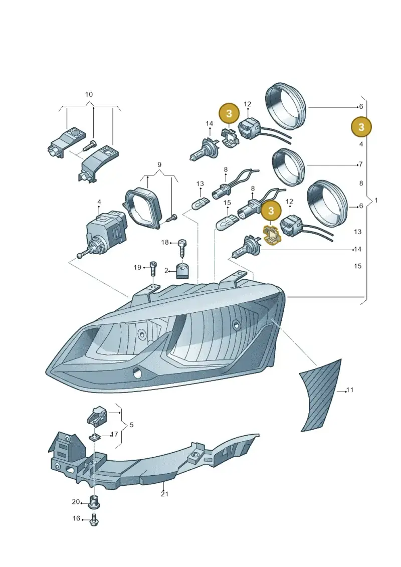 5M0941160A — Volkswagen Polo 1.4 BlueMotion (2014-2017) diagram 773941100, position 3