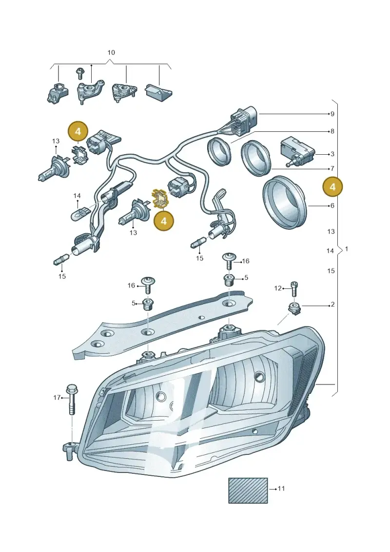 5M0941160A — Volkswagen Caddy kombi (2015-2020) diagram 866941100, position 4