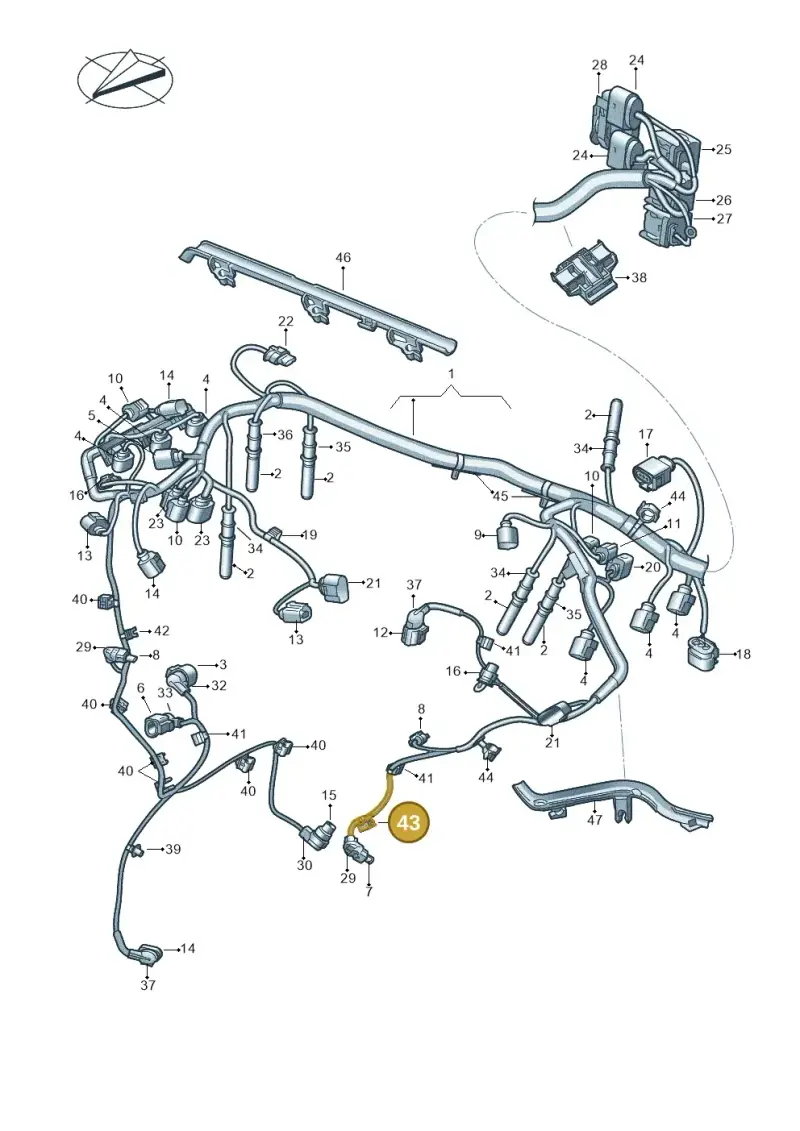 5M0971838 — Volkswagen Amarok twin cab (2022-) diagram 894971140, position 43