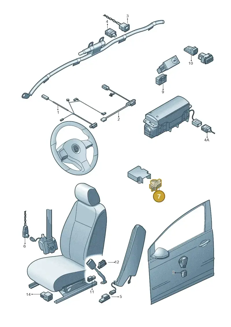 5M0973050C — Volkswagen Golf Plus (2011-2014) diagram 649972250, position 7