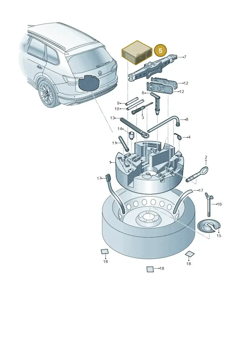 5N0012615C — Volkswagen Touareg (2017-2023) diagram 439012010, position 5