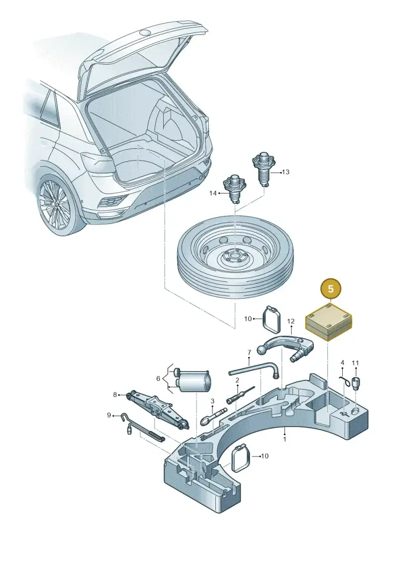 5N0012615C — Volkswagen T-Roc BlueMotion (2017-2024) diagram 813012030, position 5