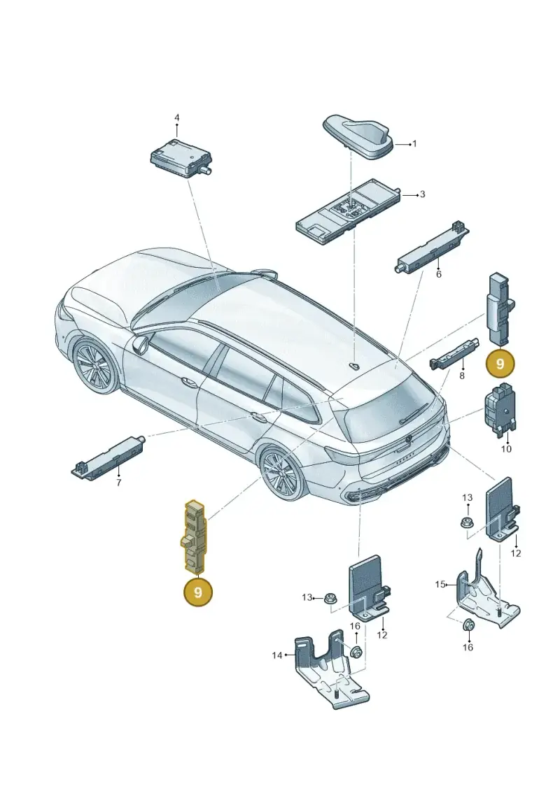 5N0035570 — Skoda Superb Combi (2023-2024) diagram 3j0035200, position 9