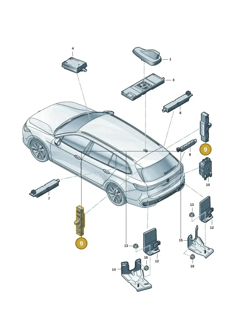 5N0035570 — Volkswagen Passat Estate (2023-2025) diagram 3j0035200, position 9