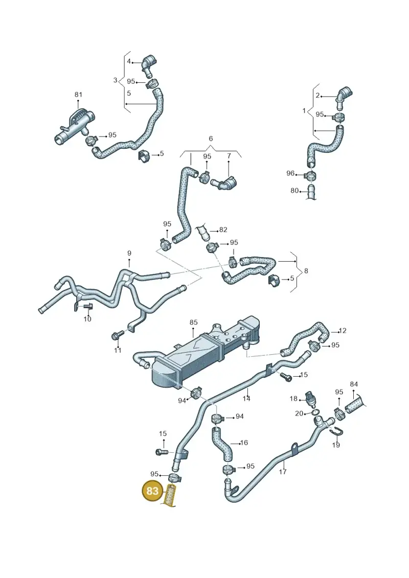 5N0121051A — Volkswagen New beetle (2011-2016) diagram 649121510, position 83
