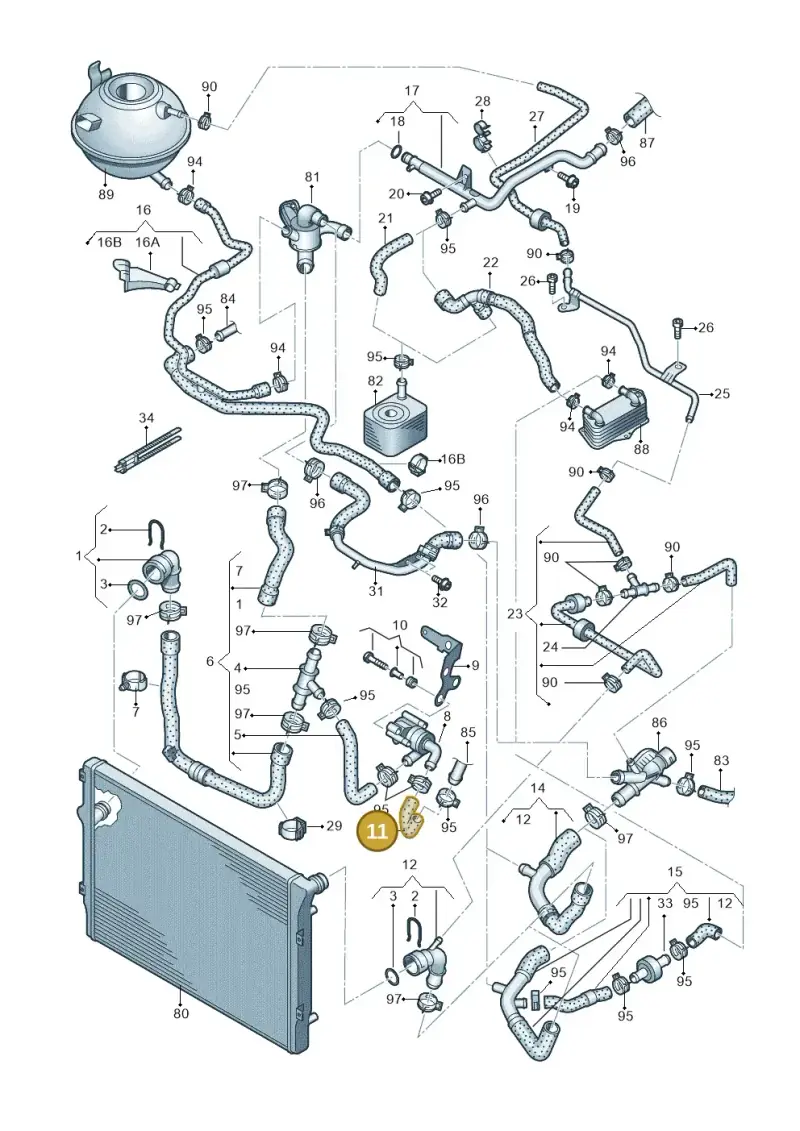 5N0121051A — Volkswagen New beetle (2011-2016) diagram 650121620, position 11