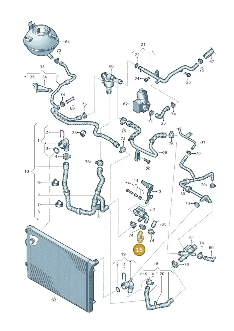 5N0121051A — Volkswagen Sharan Blue Motion (2010-2015) diagram 689121500, position 15