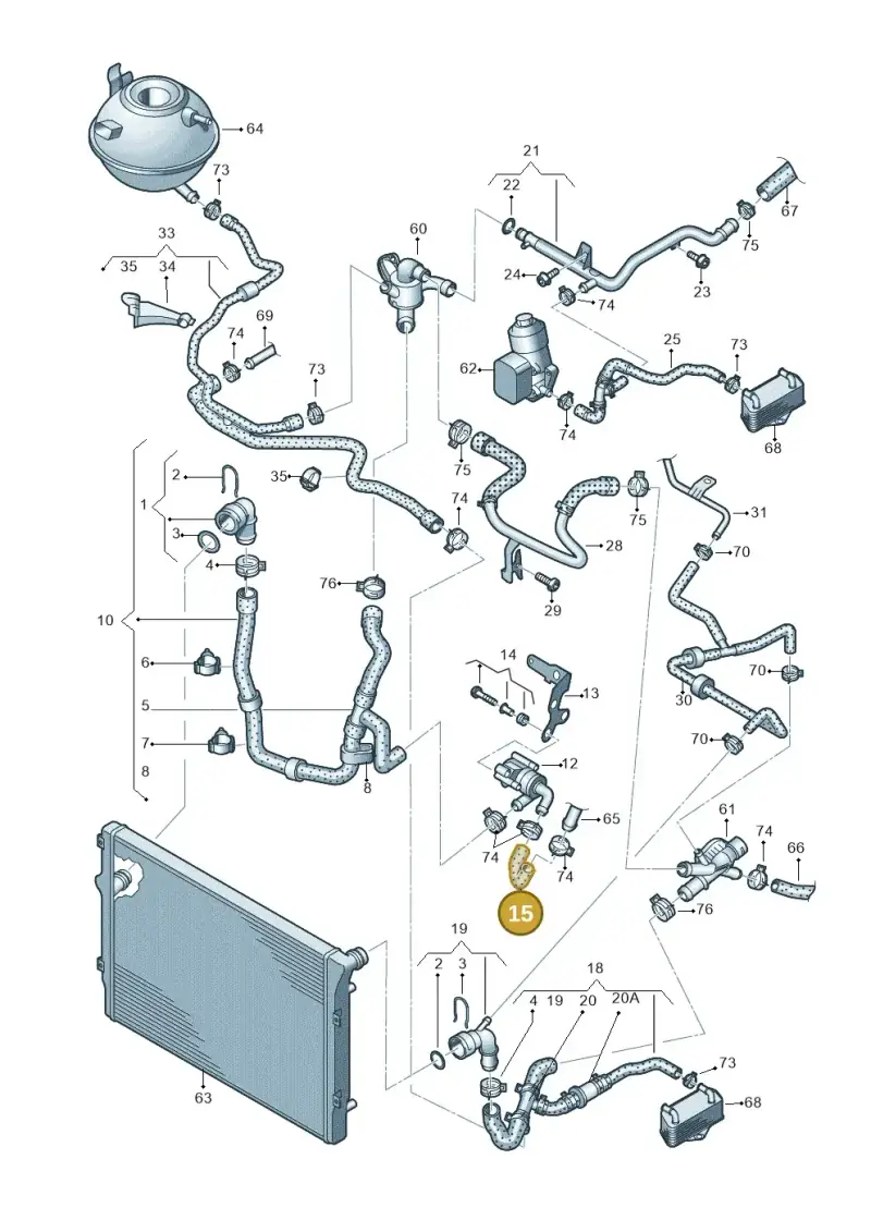5N0121051A — Volkswagen Sharan Blue Motion (2010-2015) diagram 689121510, position 15