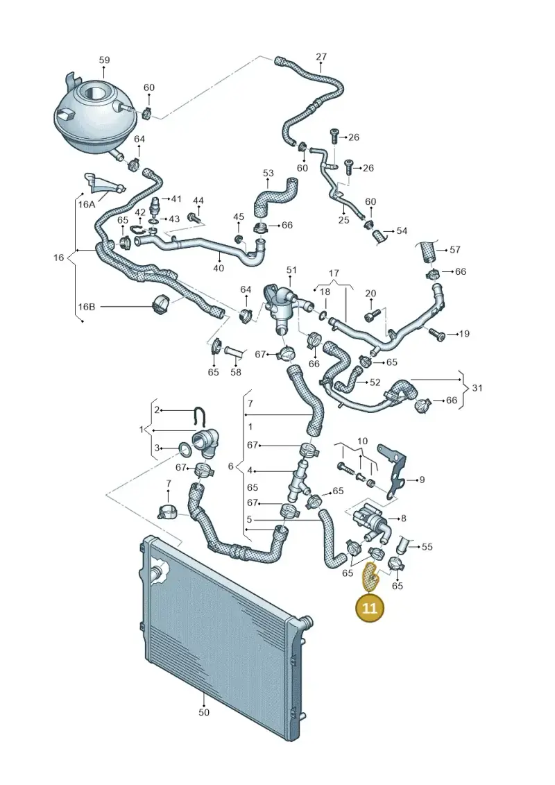 5N0121051A — Volkswagen Caddy kombi (2015-2020) diagram 866121350, position 11