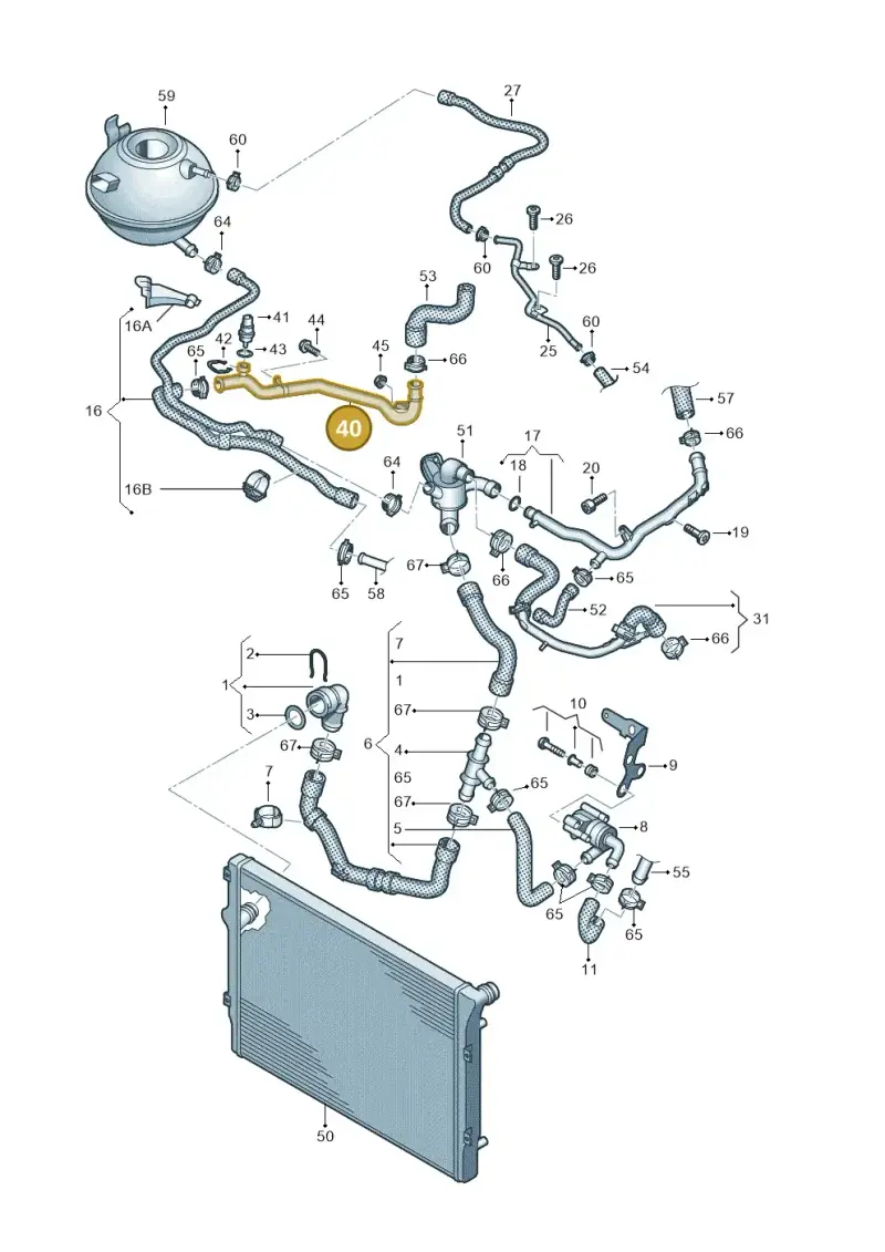 5N0121065 — Volkswagen Caddy kombi (2015-2020) diagram 866121350, position 40