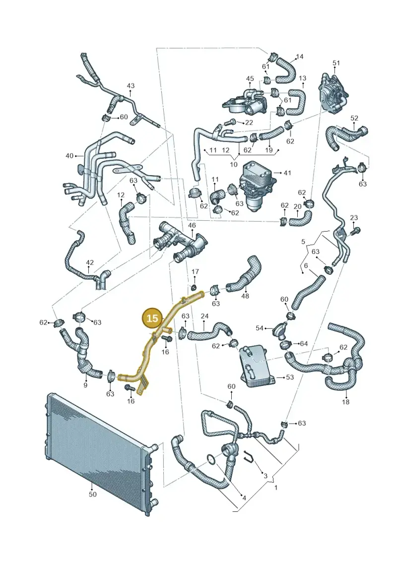 5N0121070AA — Volkswagen Tiguan 4Motion (2011-2018) diagram 719121570, position 15