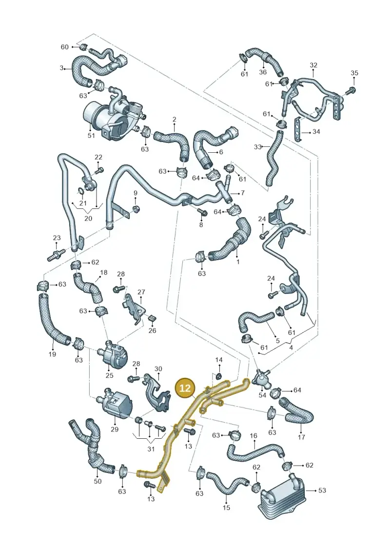 5N0121070AA — Volkswagen Tiguan 2.0 4Motion (2017-2024) diagram 793121450, position 12