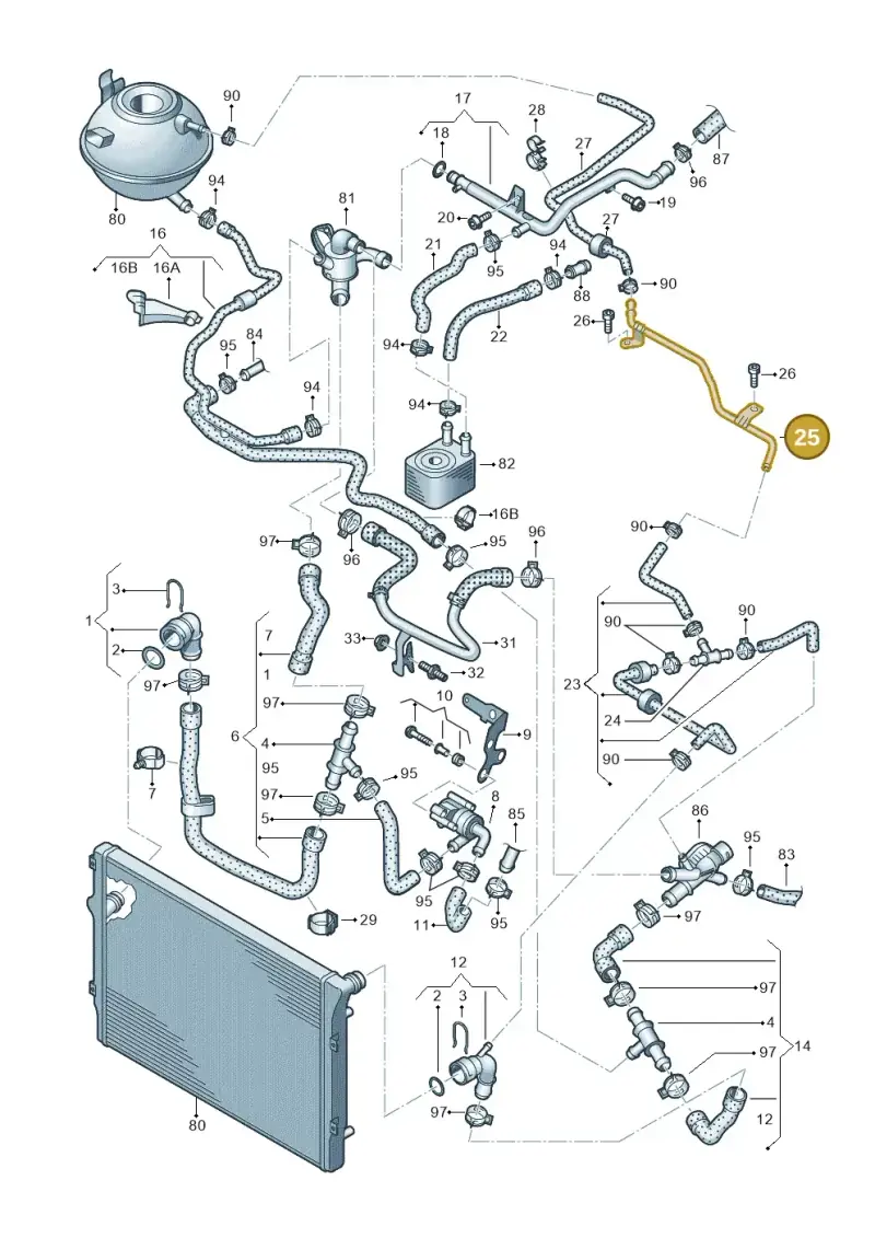 5N0121070M — Volkswagen TIGUAN                 08> (2007-) diagram 634121620, position 25