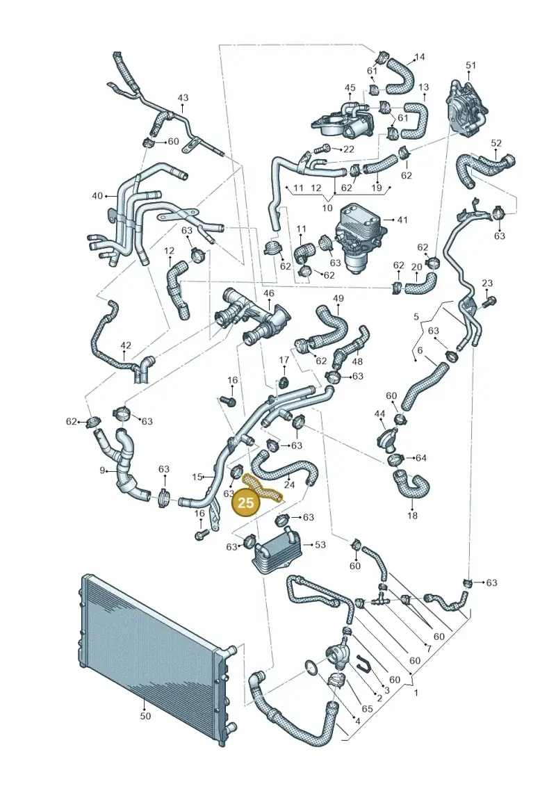 5N0121086J — Volkswagen Sharan BlueMotion (2015-2022) diagram 863121640, position 25