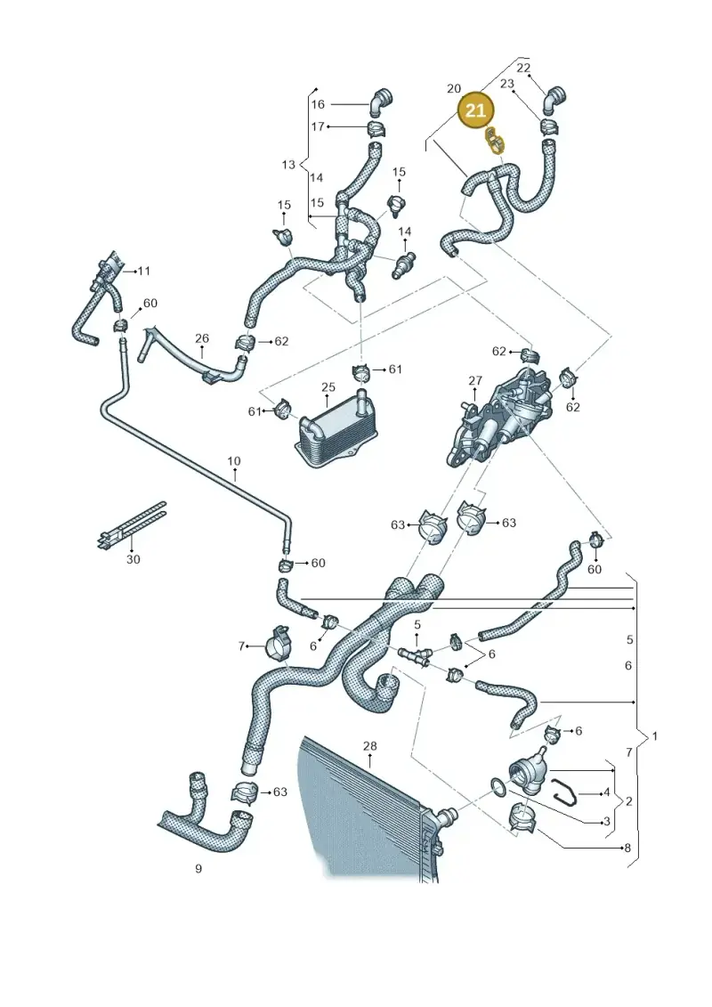 5N0121093B — Volkswagen Sharan BlueMotion (2015-2022) diagram 863121210, position 21