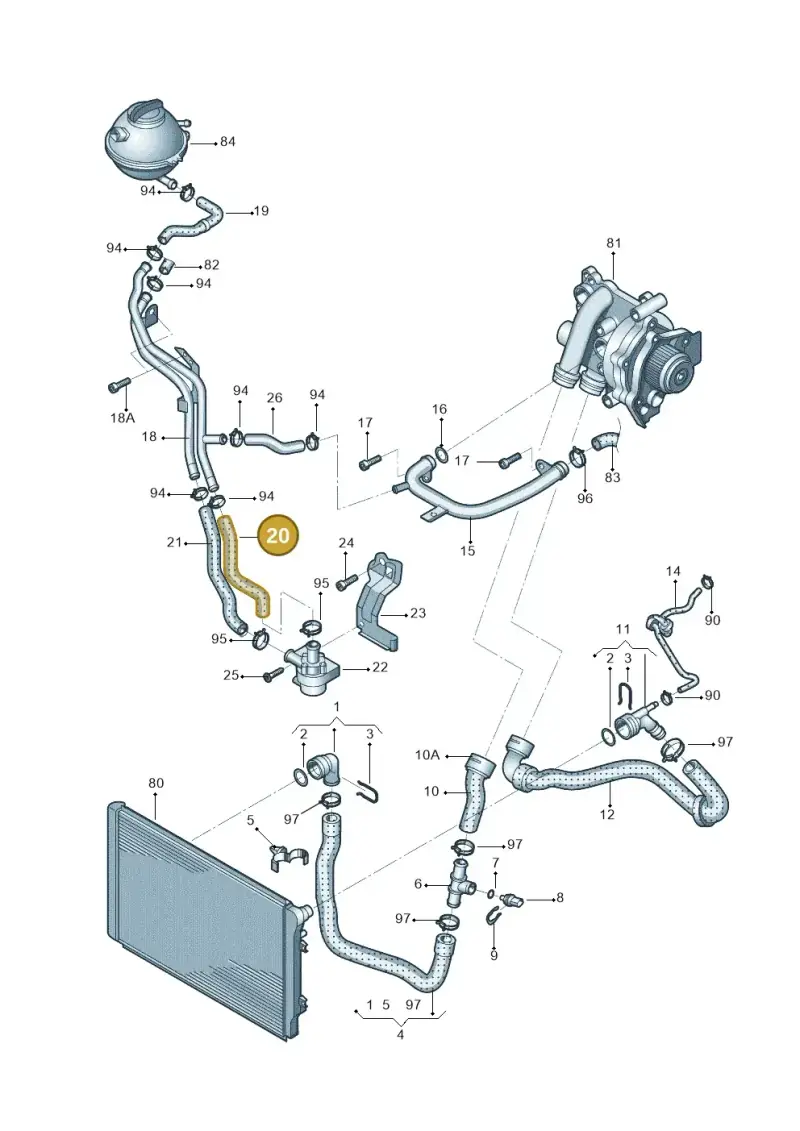 5N0121109C — Volkswagen Tiguan (2009-2019) diagram 688121280, position 20