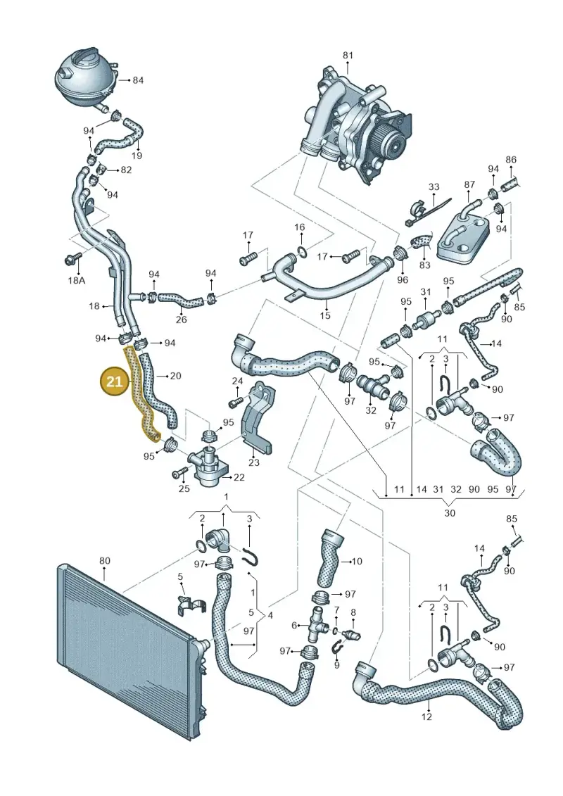 5N0121109D — Volkswagen TIGUAN                 08> (2007-) diagram 634121280, position 21