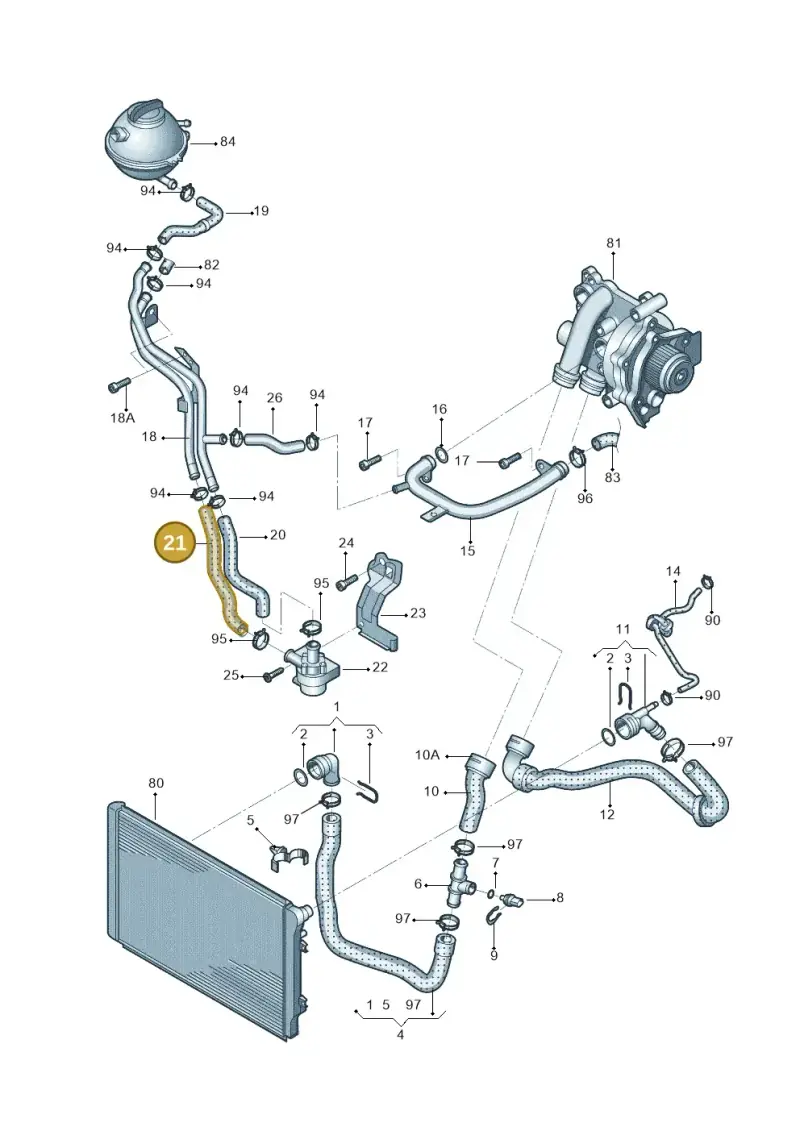 5N0121109D — Volkswagen Tiguan (2009-2019) diagram 688121280, position 21
