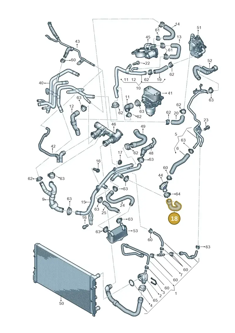 5N0122157BP — Volkswagen Sharan BlueMotion (2015-2022) diagram 863121640, position 18