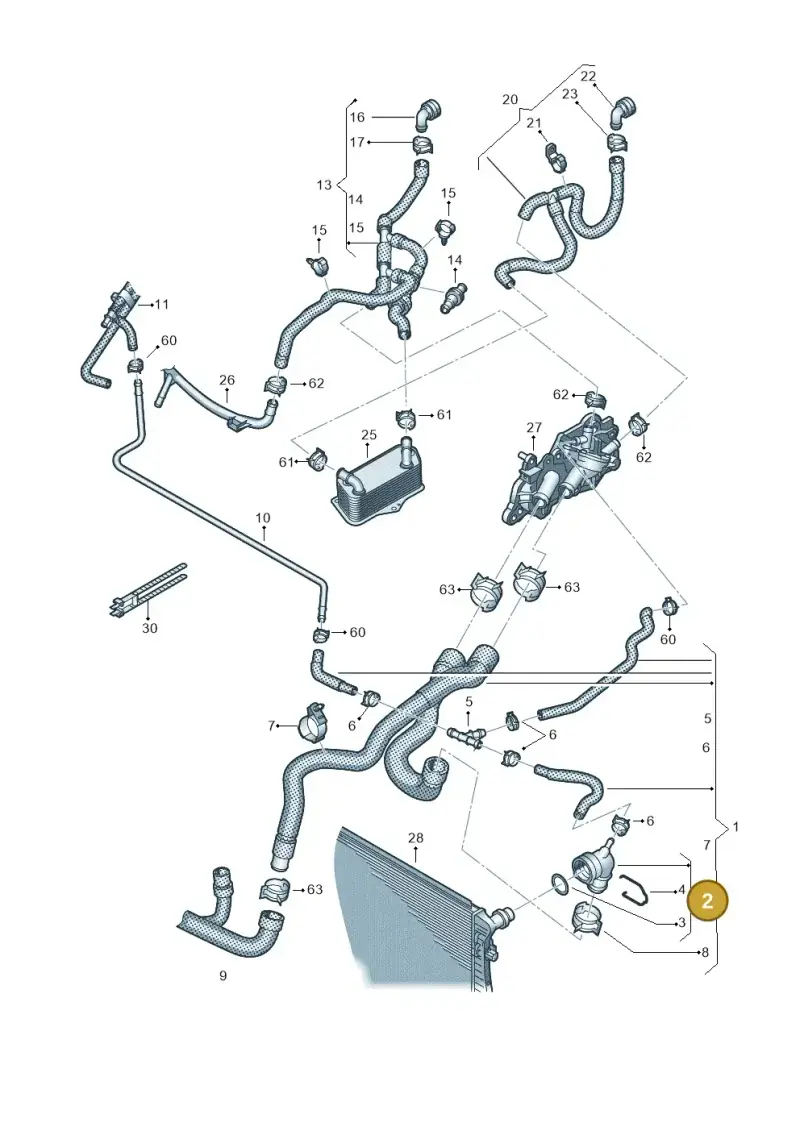 5N0122291P — Volkswagen Sharan BlueMotion (2015-2022) diagram 863121210, position 2
