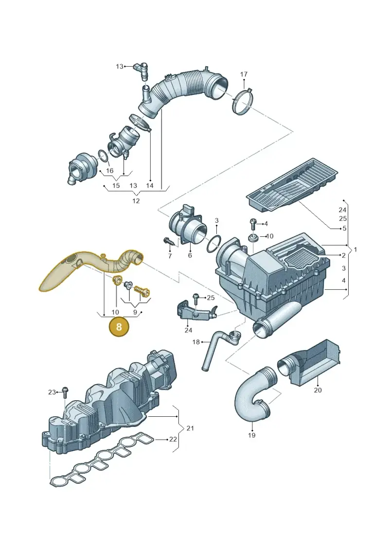 5N0129565 — Volkswagen Golf estate (2009-2013) diagram 634129600, position 8