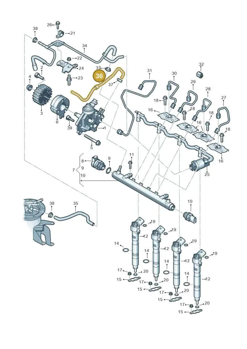 5N0130307J — Volkswagen New beetle (2011-2016) diagram 634130400, position 36
