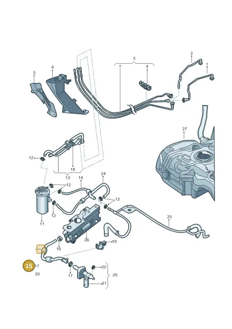 5N0130307J — Volkswagen Jetta (2014-2017) diagram 789201026, position 15