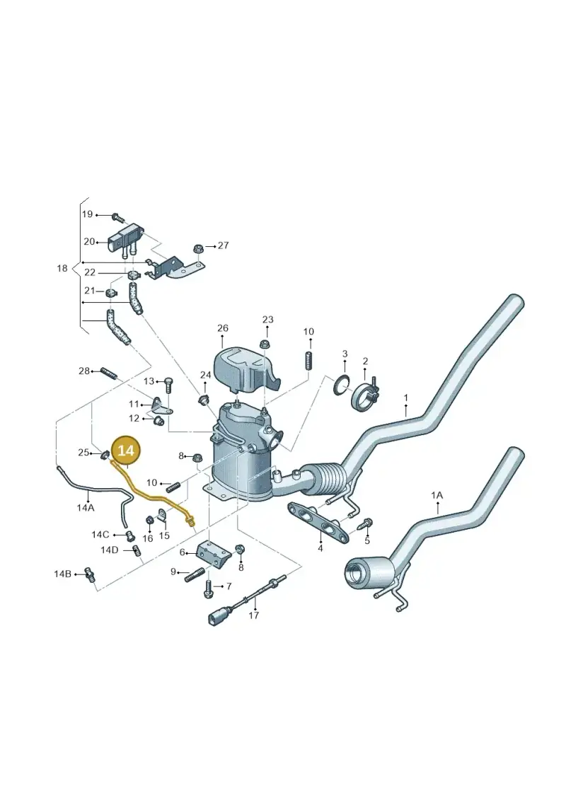 5N0131582 — Audi A3 Sportback (2008-2013) diagram 646253620, position 14
