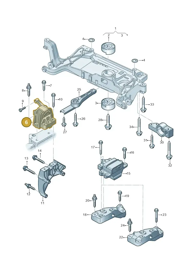 5N0199262AA — Volkswagen Sharan BlueMotion (2015-2022) diagram 689199300, position 6