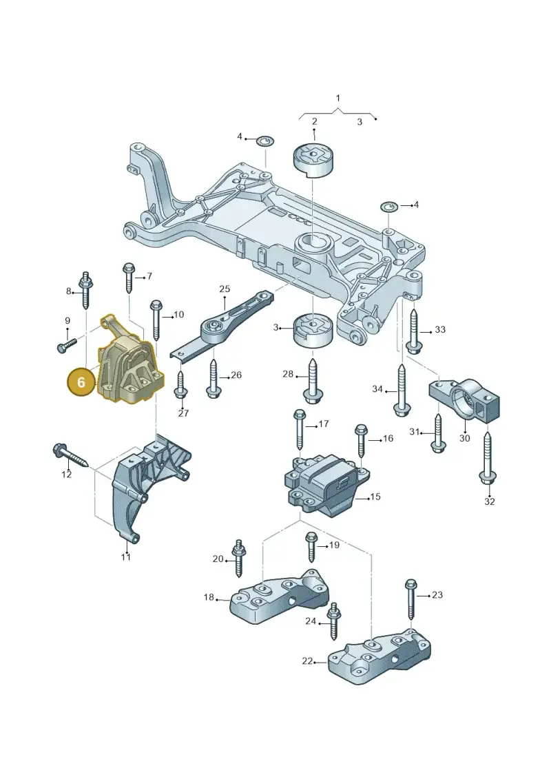 5N0199262G — Volkswagen Sharan BlueMotion (2015-2022) diagram 689199250, position 6