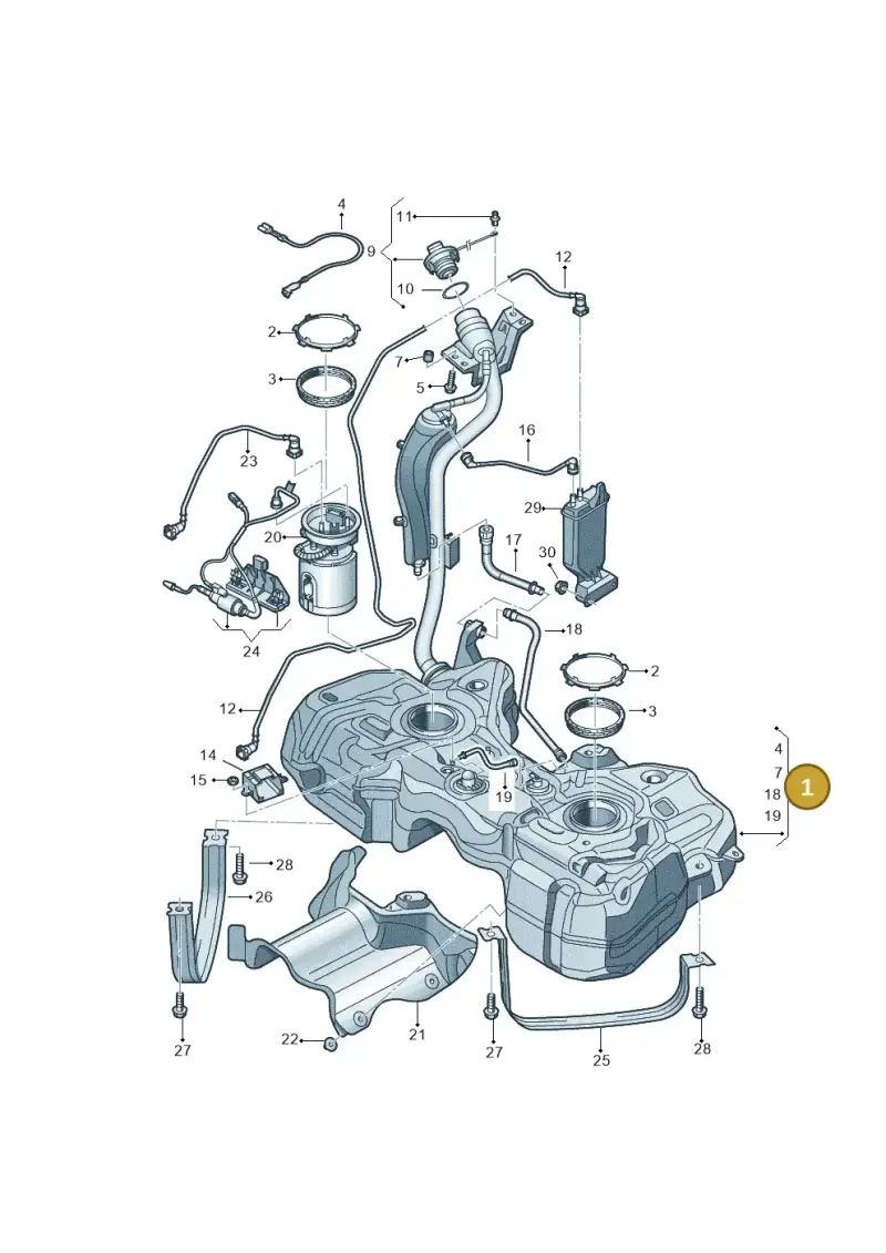 5N0201060BG — Audi Q3 1.4 (2016-) diagram 728201100, position 1
