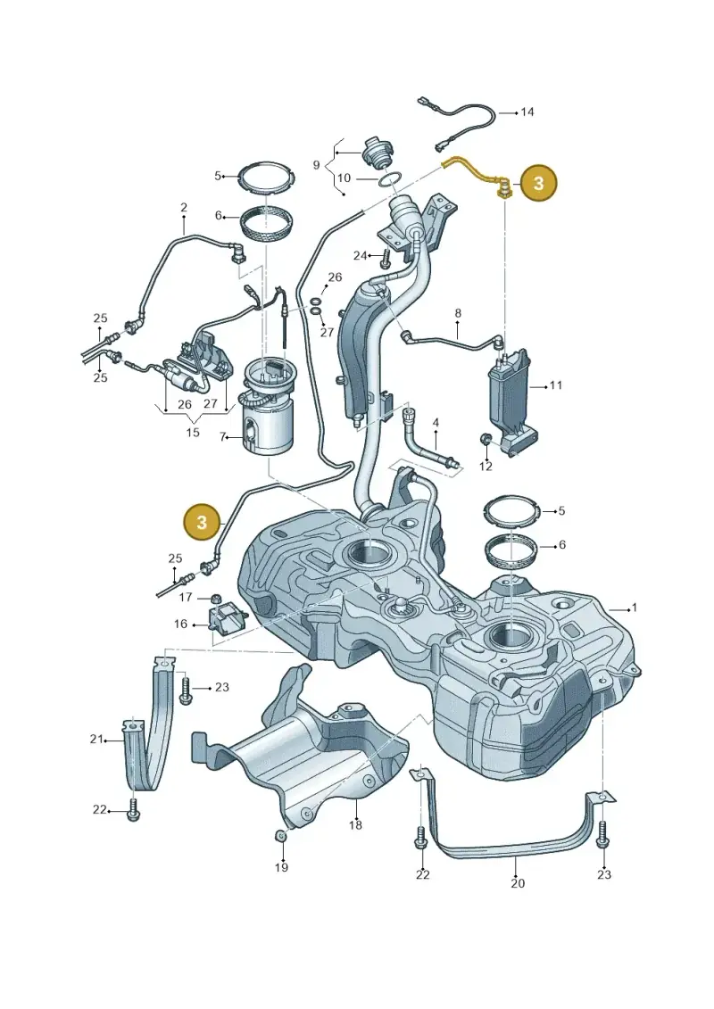 5N0201160K — Volkswagen Tiguan 4Motion (2011-2018) diagram 719201400, position 3