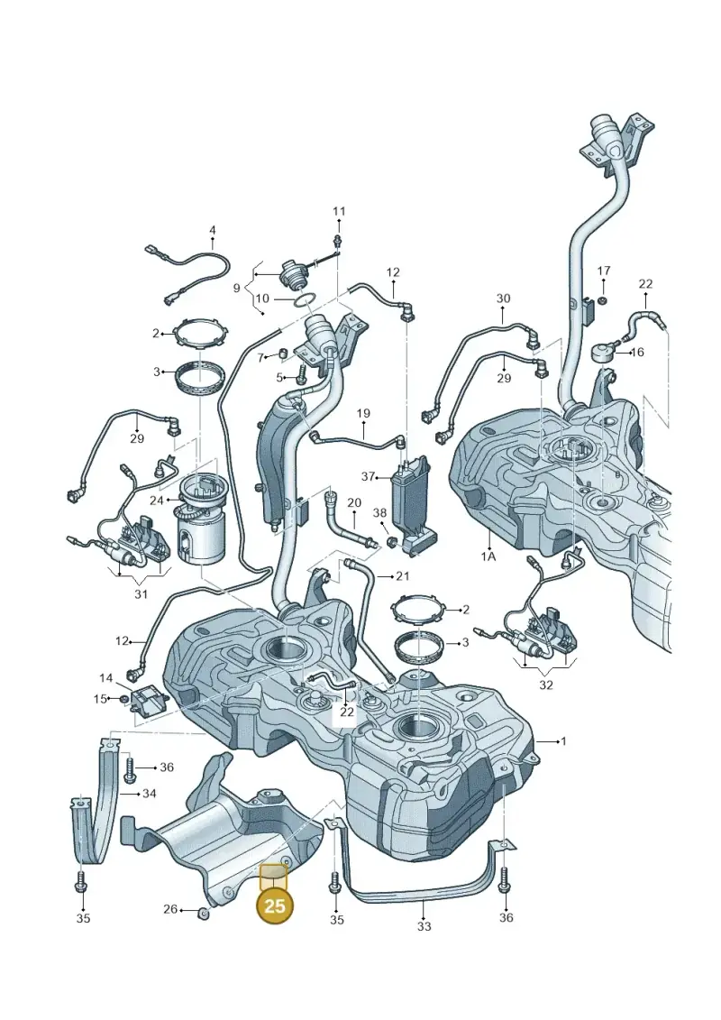 5N0201307F — Volkswagen TIGUAN                 08> (2007-) diagram 634201050, position 25