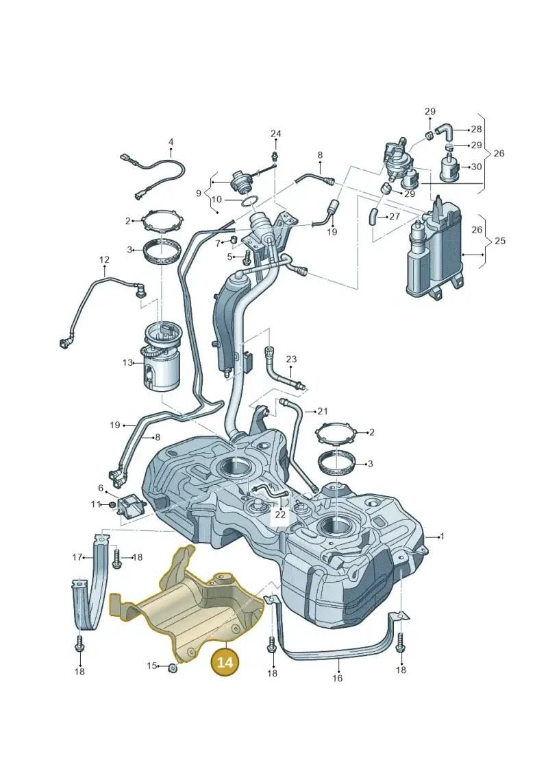 5N0201307F — Volkswagen TIGUAN                 08> (2007-) diagram 634201060, position 14