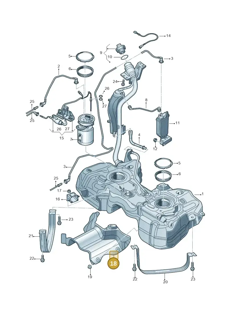 5N0201307F — Volkswagen Tiguan (2011-2018) diagram 719201400, position 18