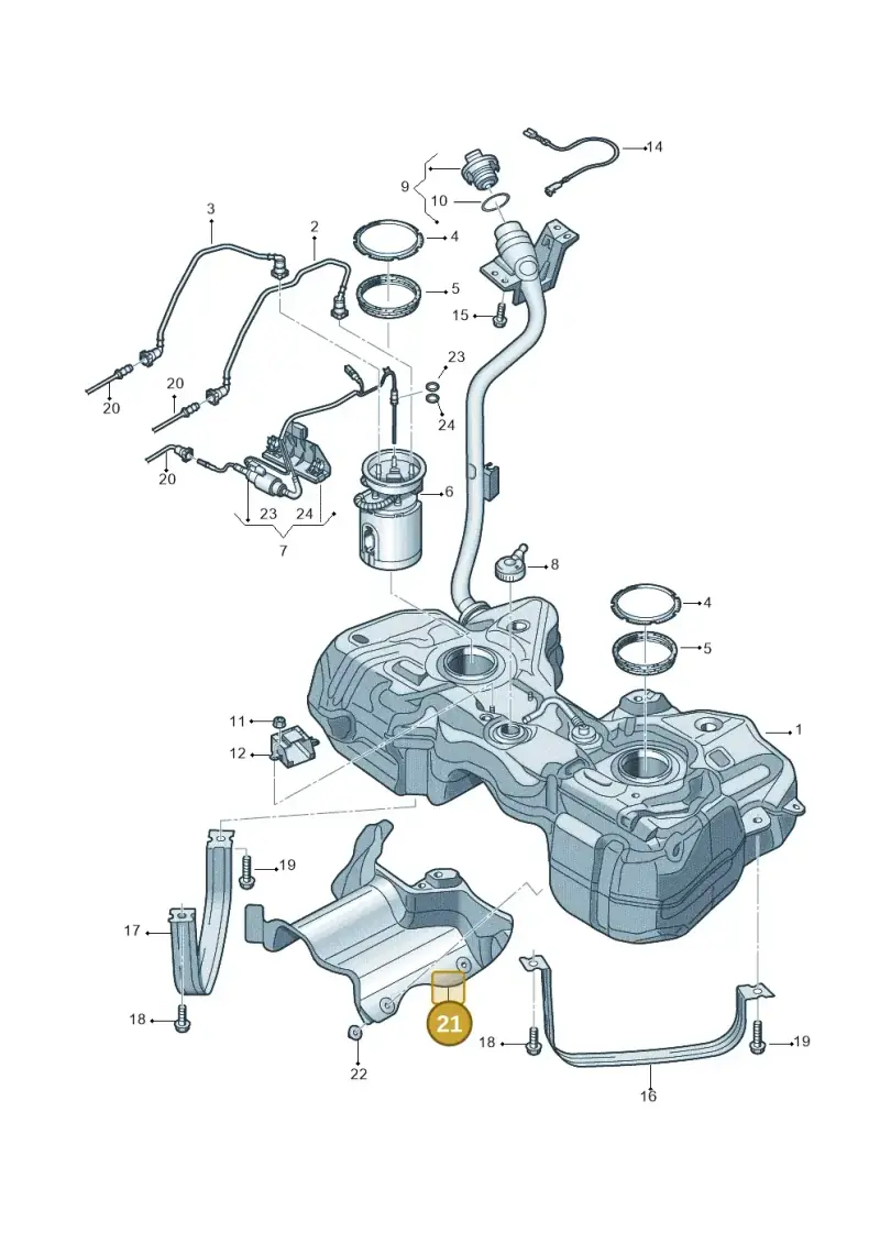 5N0201307F — Volkswagen Tiguan (2011-2018) diagram 719201600, position 21