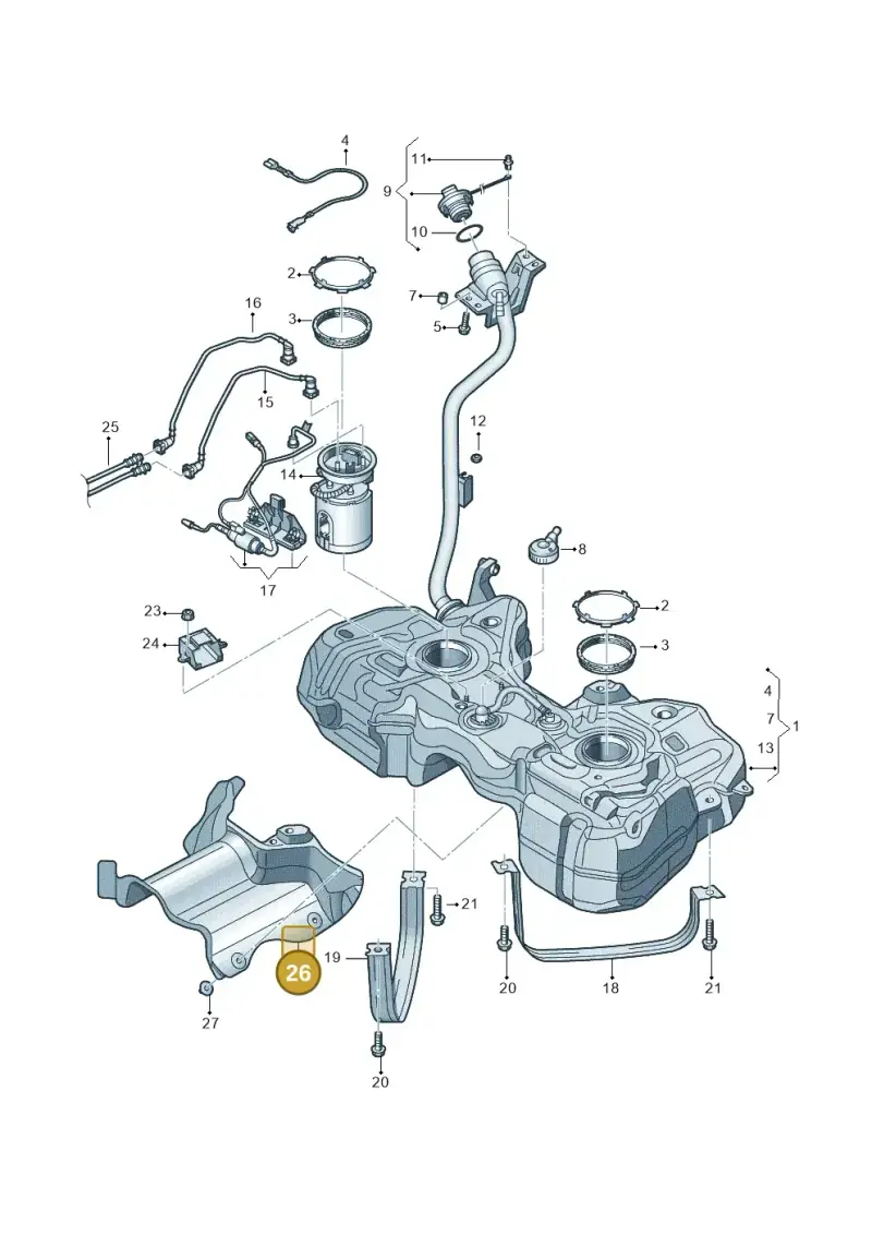 5N0201307F — Audi Q3 quattro (2011-2015) diagram 728201000, position 26