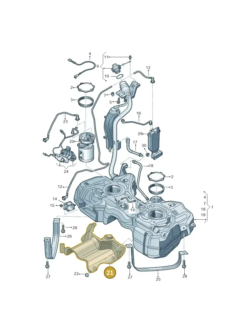 5N0201307F — Audi Q3 1.4 (2016-) diagram 728201100, position 21