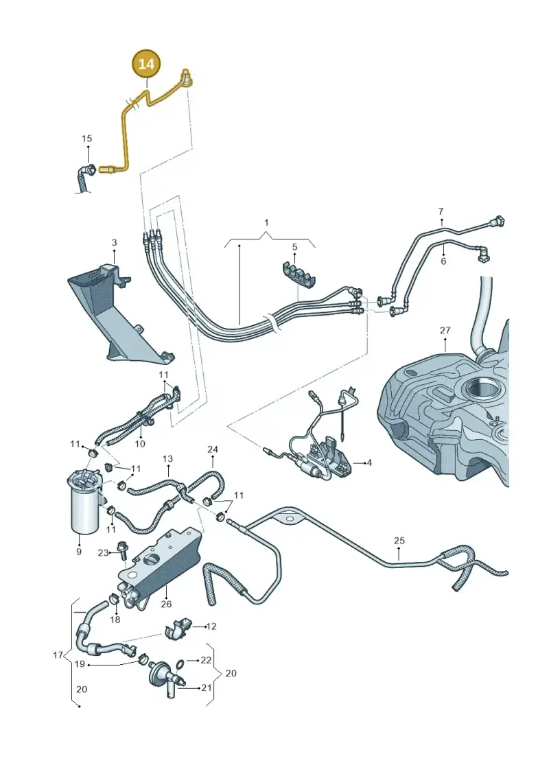 5N0201418J — Volkswagen TIGUAN                 08> (2007-) diagram 634201250, position 14
