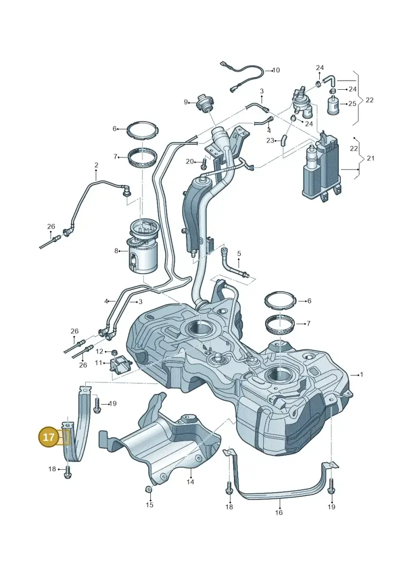 5N0201656A — Volkswagen Tiguan 4Motion (2011-2018) diagram 719201450, position 17