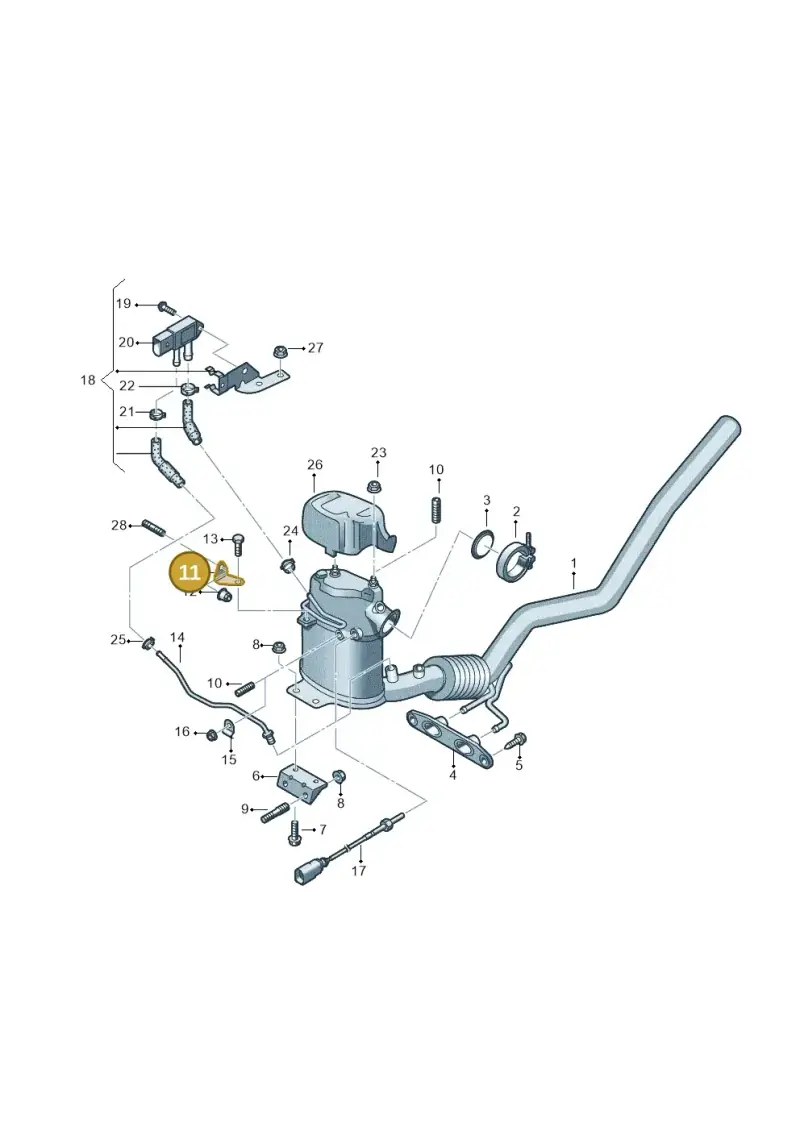 5N0253463 — Volkswagen Jetta (2014-2017) diagram 634253650, position 11