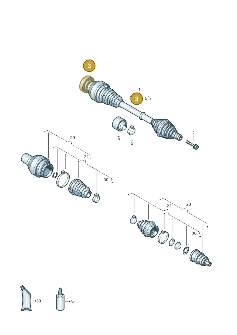 5N0407284B — Volkswagen Tiguan 4Motion (2011-2018) diagram 719407360, position 3