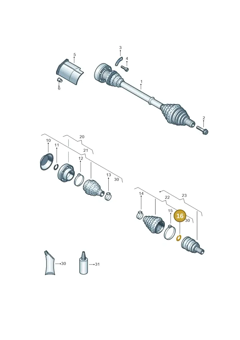5N0407297A — Volkswagen Taos 1.4 (2021-2023) diagram 746407500, position 16
